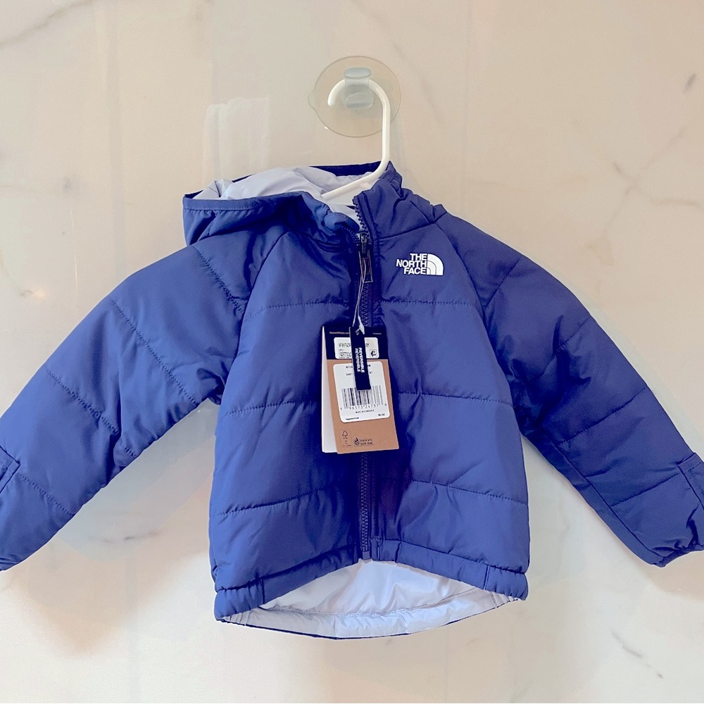 New The North Face Reversible Baby Perrito Jacket 12-18 Months Cave Blue
